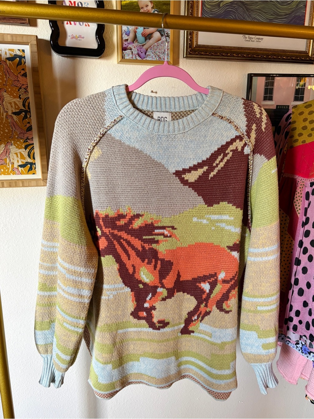 Urban Outfitters BDG On The Range Horse Knit Sweater - Picture 2 of 10